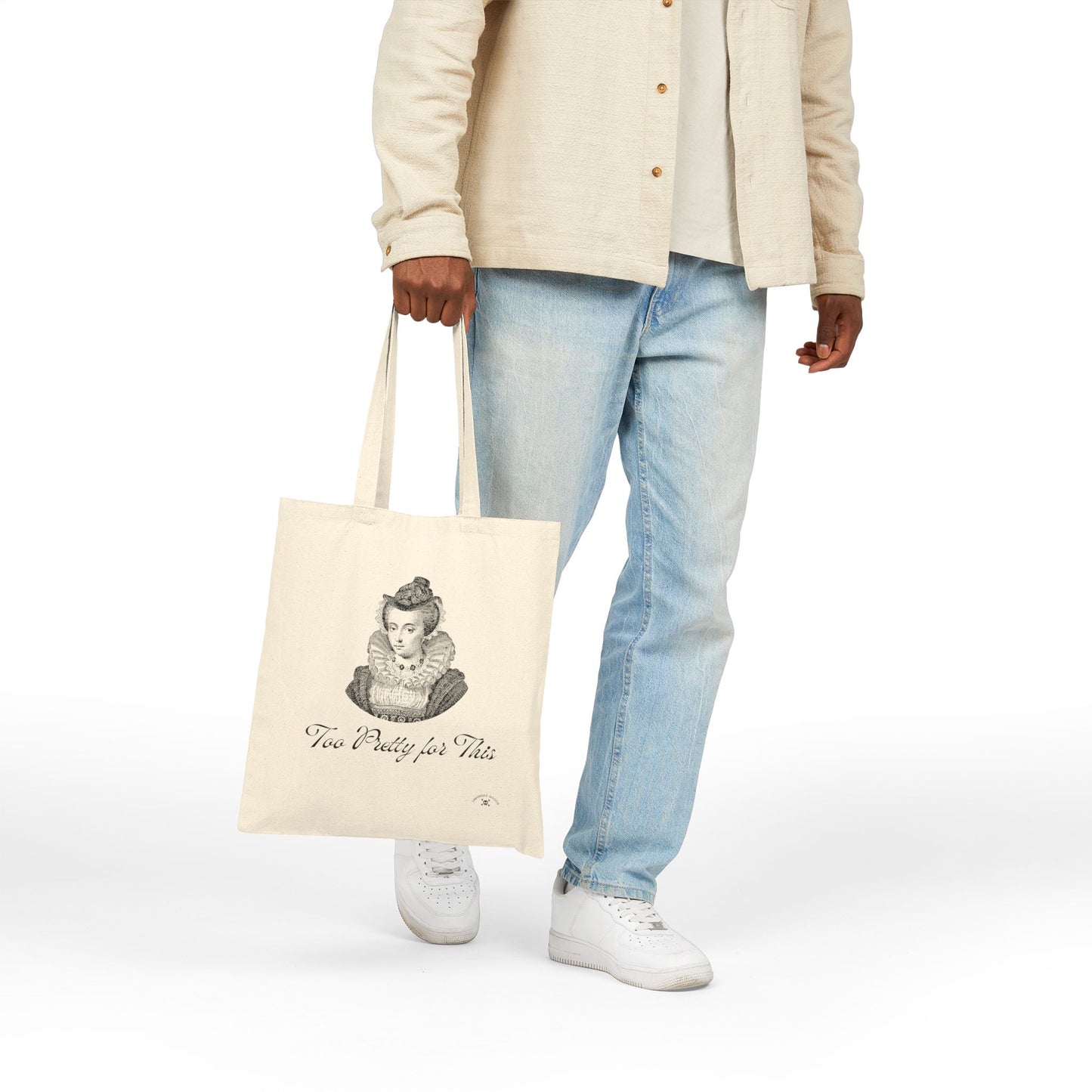 Too Pretty for This Cotton Canvas Tote Bag – Stylish & Versatile Eco-Friendly Bag