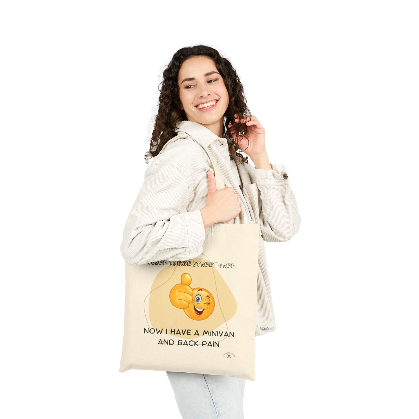 Funny Cotton Canvas Tote Bag - 'Now I Have a Minivan and Back Pain' - Ideal for Parents, Commuters, and Daily Errands