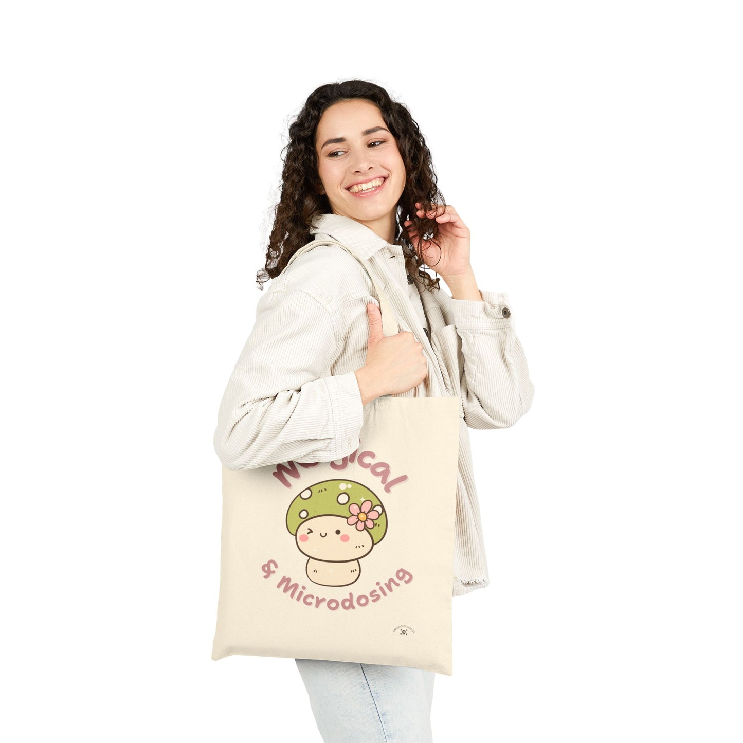 Magical Microdosing Tote Bag, Cute Mushroom, Eco-Friendly Shopping Bag, Gift for Nature Lovers, Psychedelic Art, Everyday Use