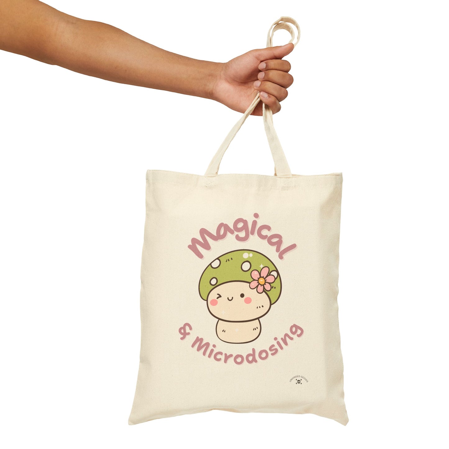Magical Microdosing Tote Bag, Cute Mushroom, Eco-Friendly Shopping Bag, Gift for Nature Lovers, Psychedelic Art, Everyday Use