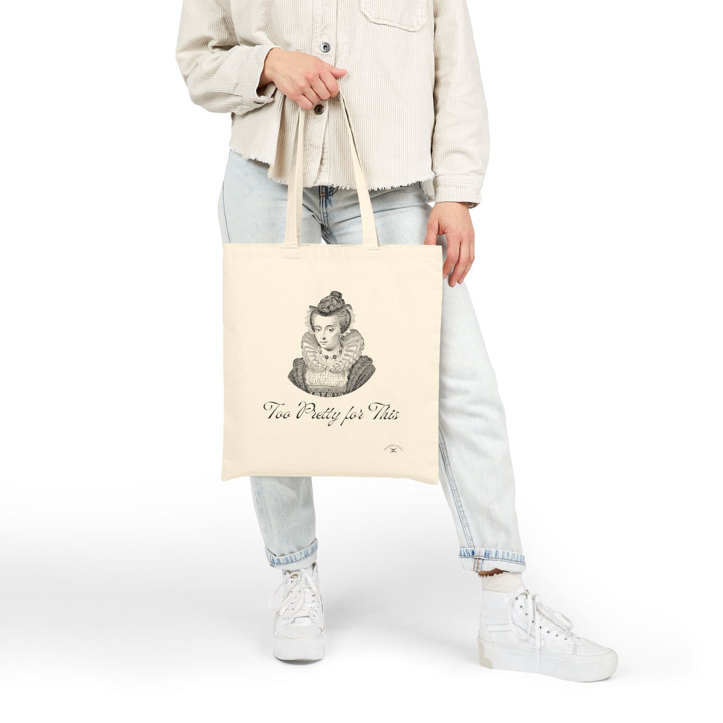 Too Pretty for This Cotton Canvas Tote Bag – Stylish & Versatile Eco-Friendly Bag
