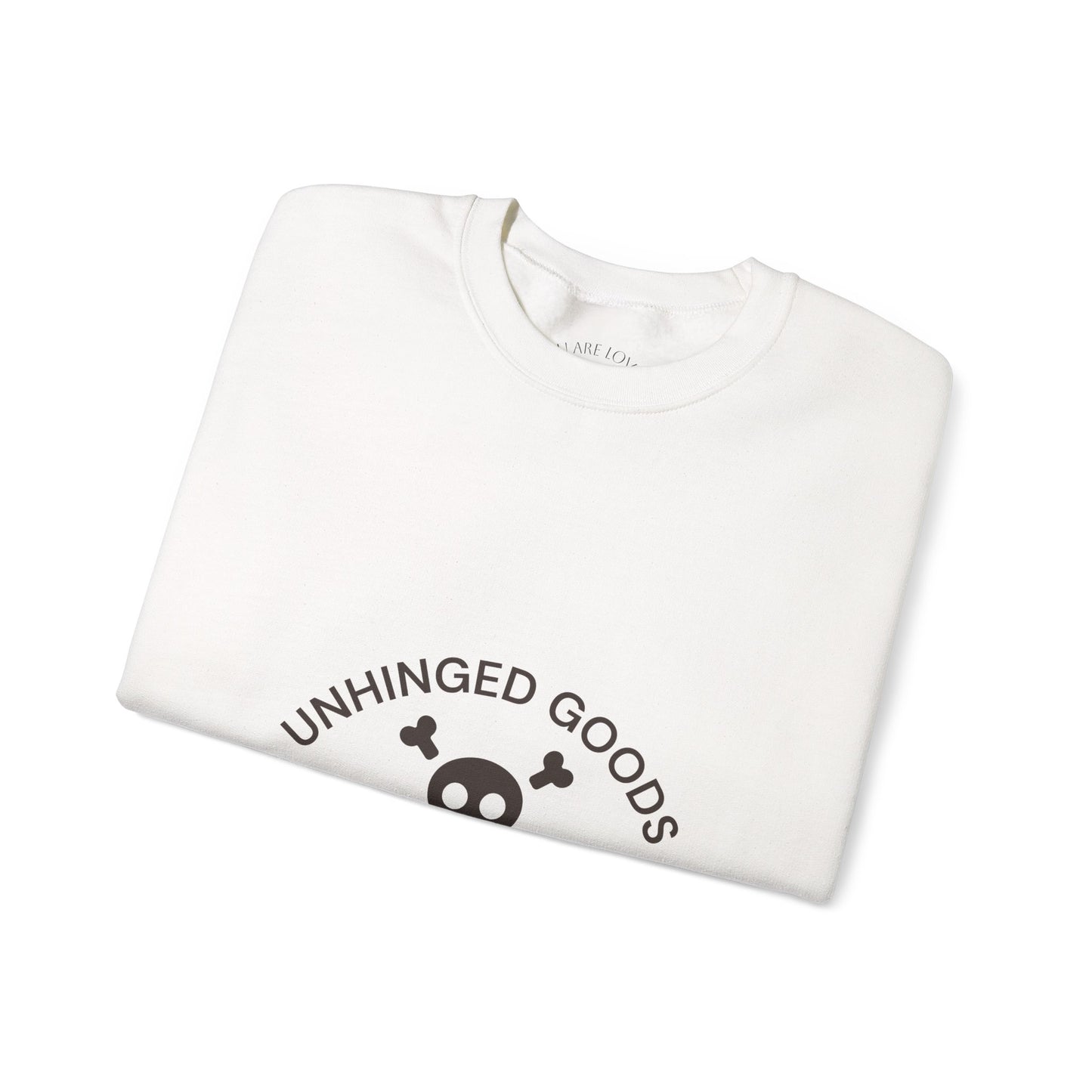 Unisex Heavy Blend™ Crewneck Sweatshirt - Unhinged Goods with Skull Design