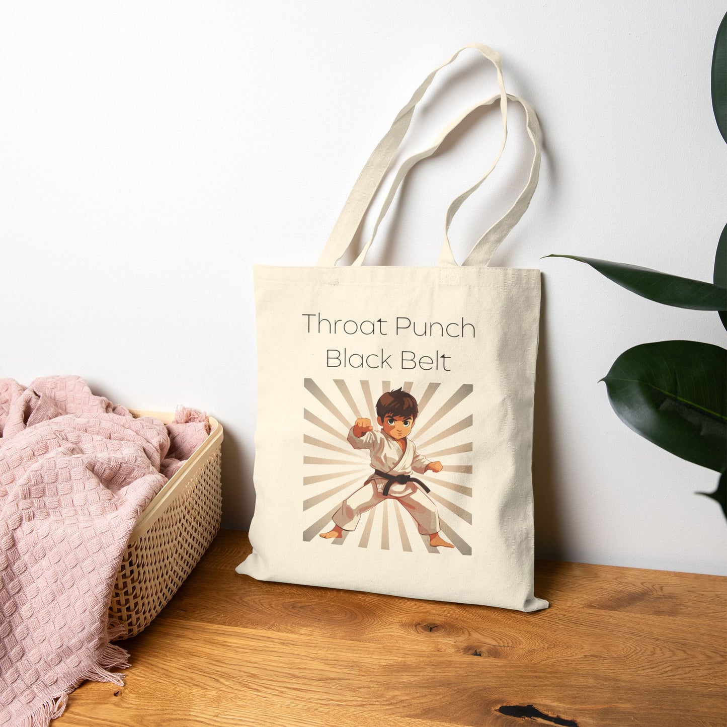 Throat Punch Black Belt Tote Bag | Perfect for Martial Arts Enthusiasts