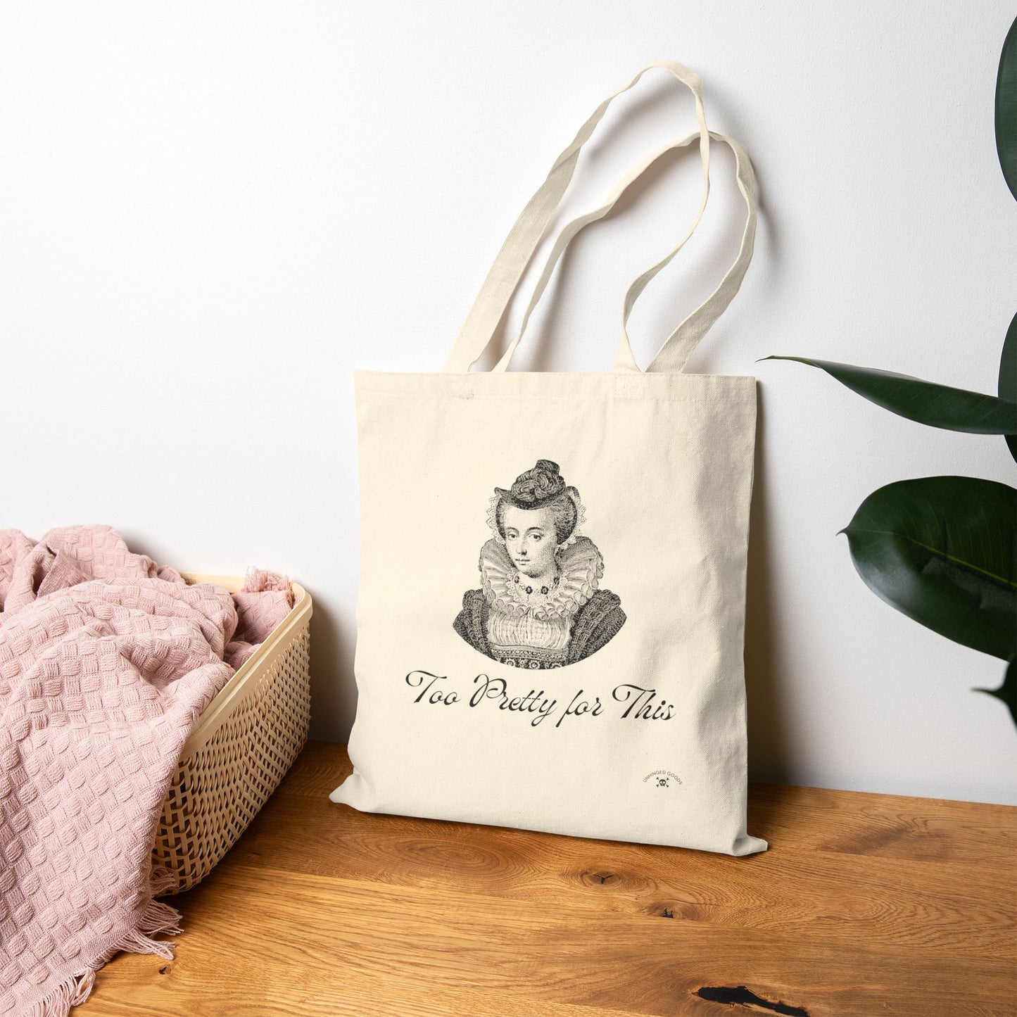 Too Pretty for This Cotton Canvas Tote Bag – Stylish & Versatile Eco-Friendly Bag
