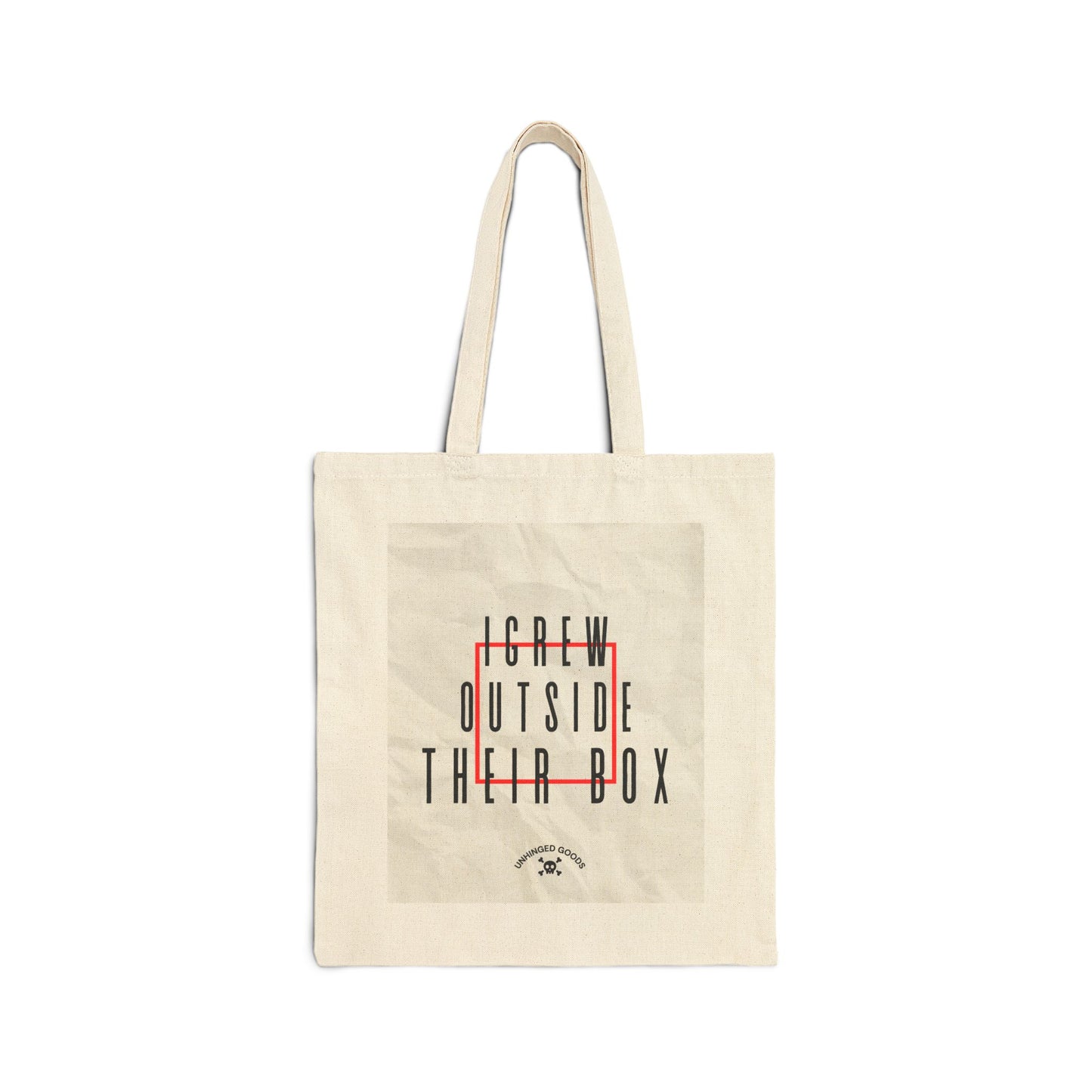 "I grew outside THEIR box" - Inspirational Cotton Canvas Tote Bag
