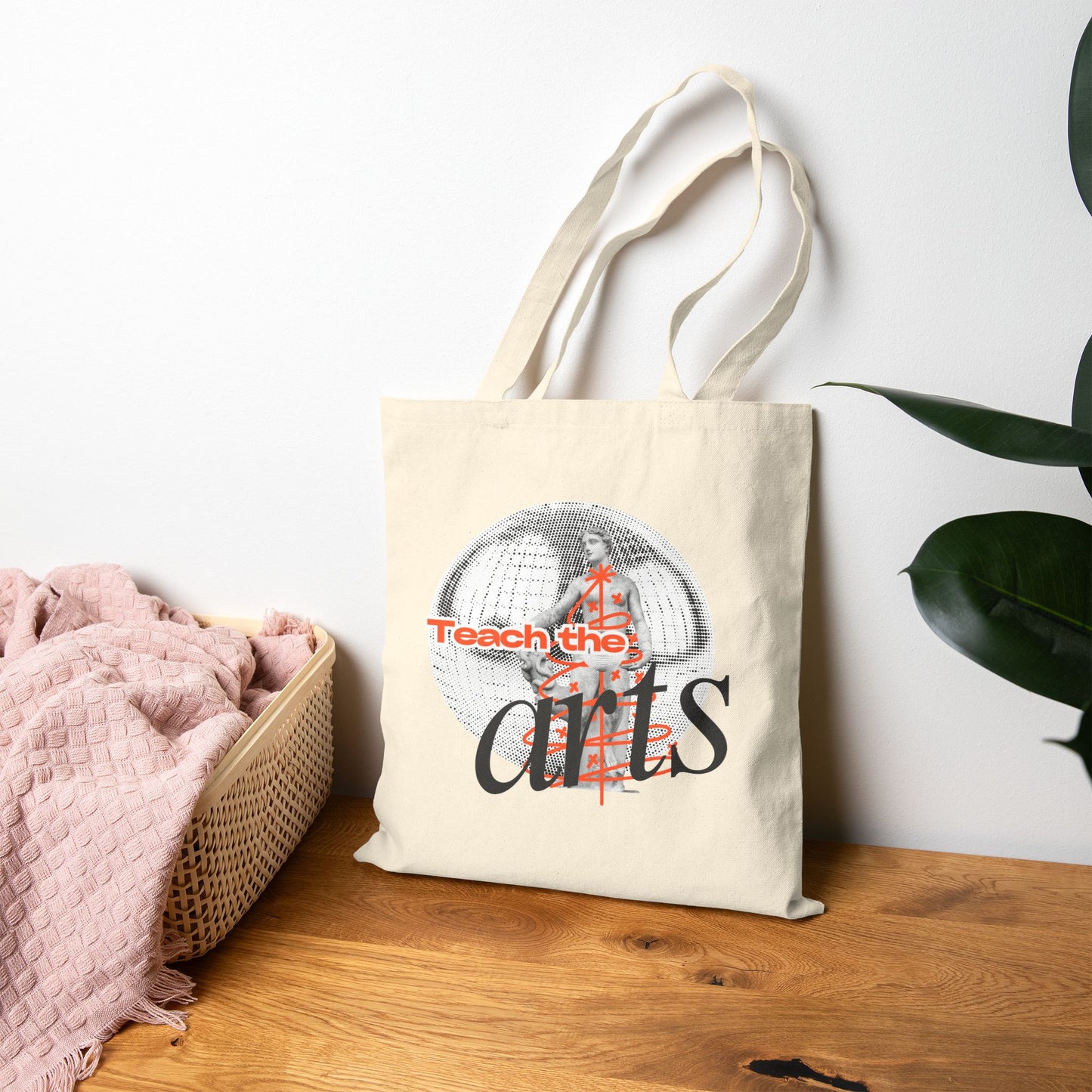 "Teach the Arts" Design Eco-Friendly Cotton Canvas Tote Bag