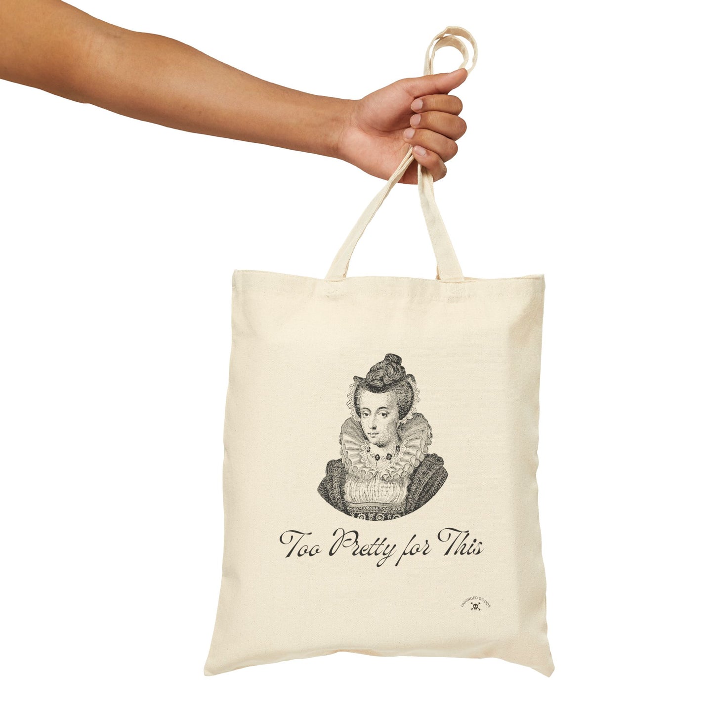 Too Pretty for This Cotton Canvas Tote Bag – Stylish & Versatile Eco-Friendly Bag