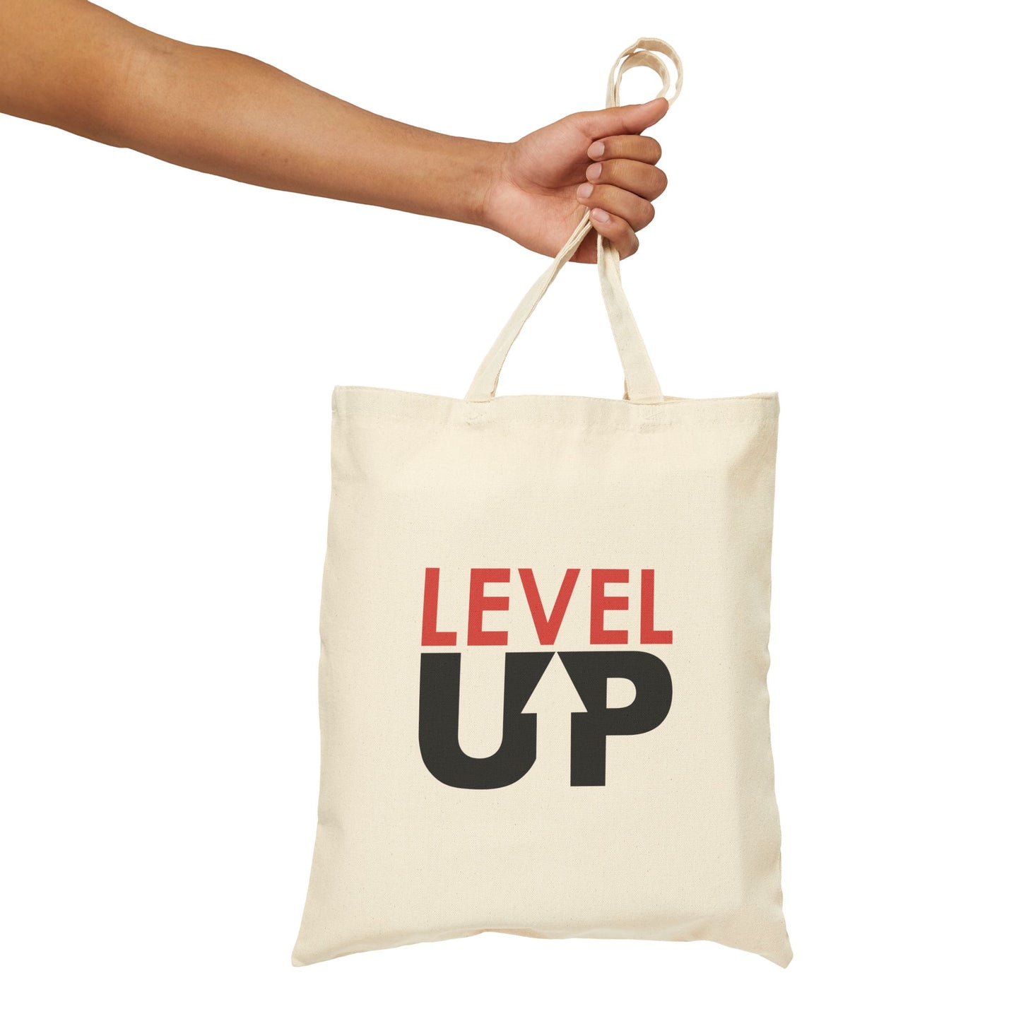Level Up Cotton Canvas Tote Bag - Eco-Friendly Shopping Bag for Dreamers & Trendsetters