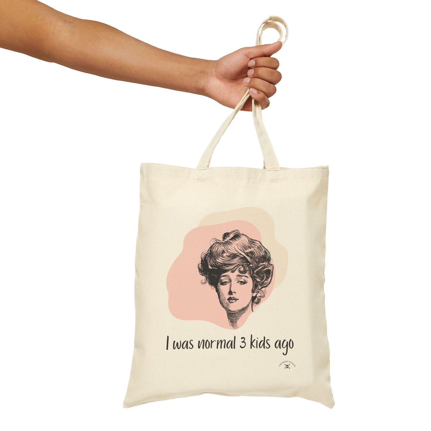 Cotton Canvas Tote Bag - "I Was Normal 3 Kids Ago" - Stylish and Functional for Moms