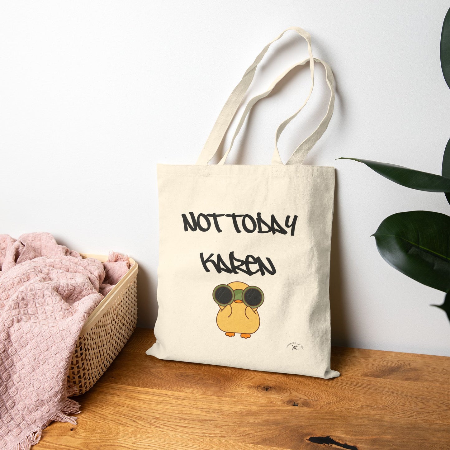 Funny Not Today Karen | Cotton Canvas Tote Bag
