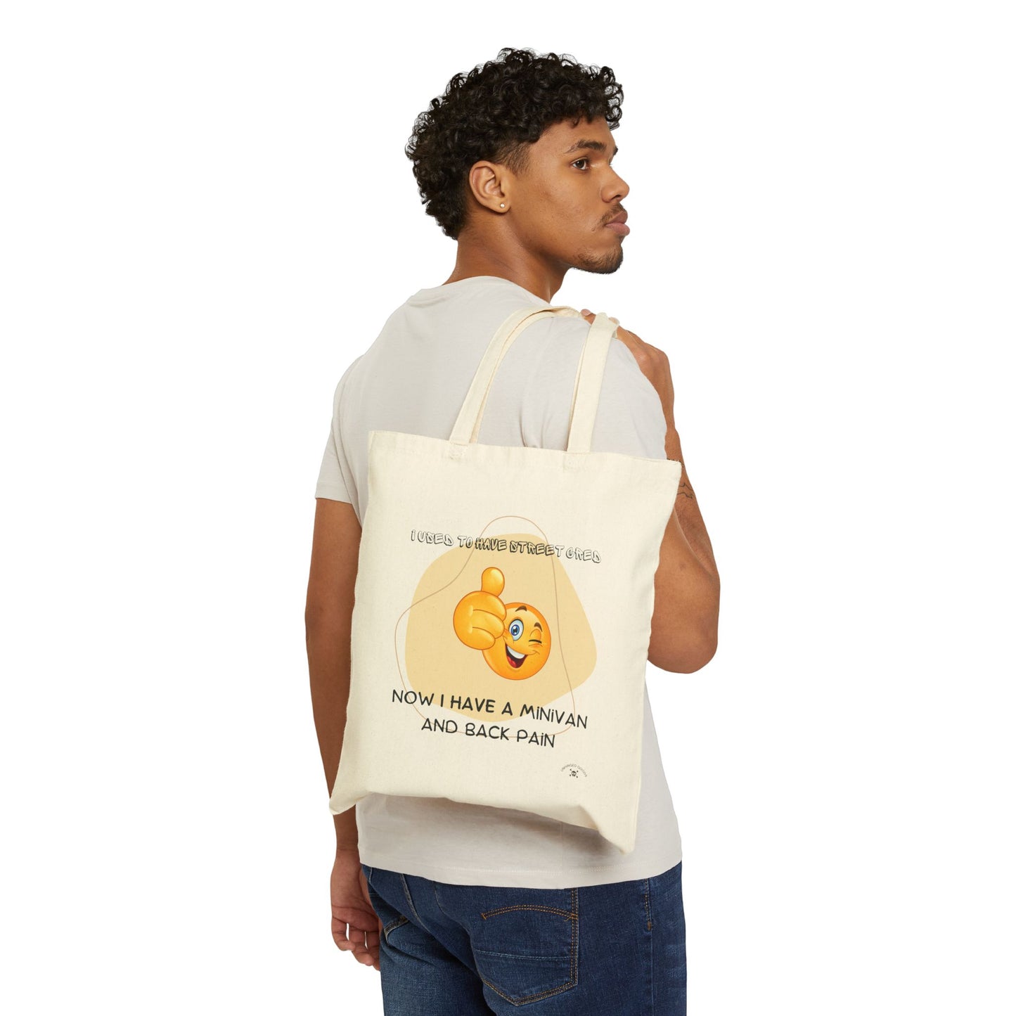 Funny Cotton Canvas Tote Bag - 'Now I Have a Minivan and Back Pain' - Ideal for Parents, Commuters, and Daily Errands