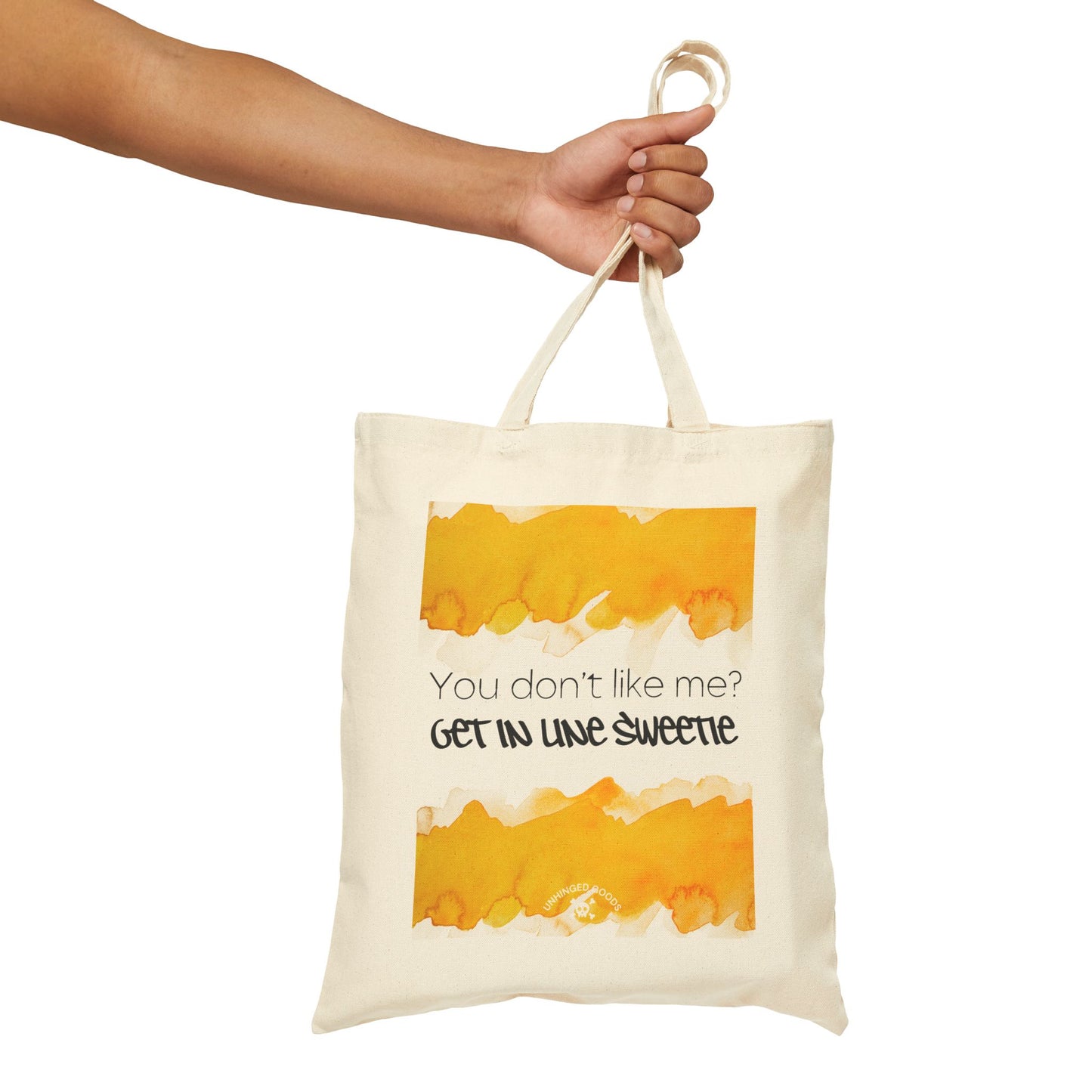 Funny Cotton Canvas Tote Bag - 'Get in Line Sweetie'