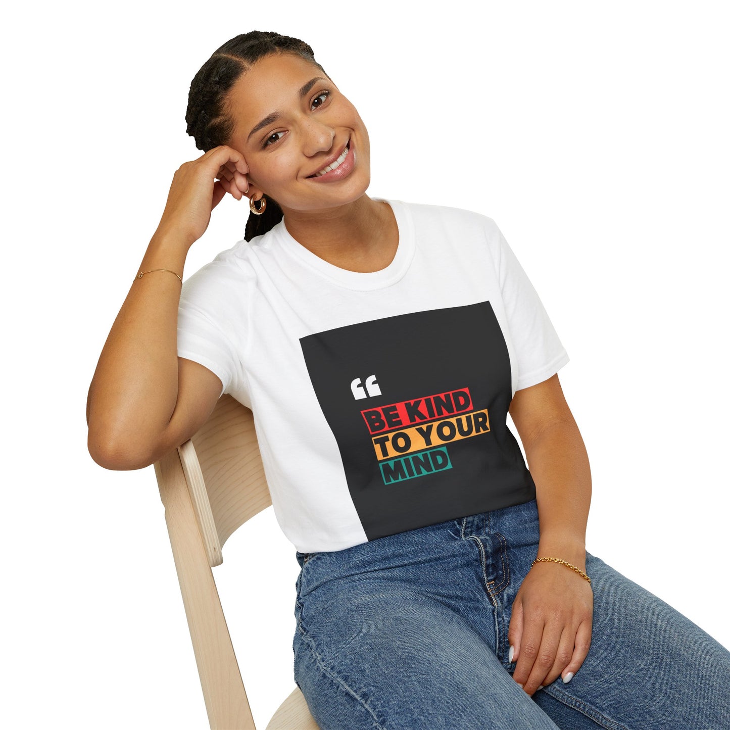 Inspirational Unisex Softstyle T-Shirt - 'Be Kind to Your Mind'