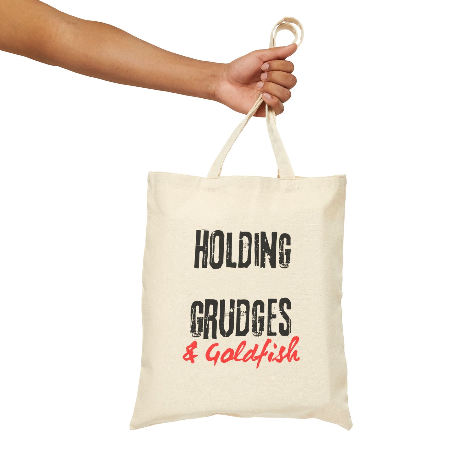 Holding Grudges & Goldfish | Funny Cotton Canvas Tote Bag