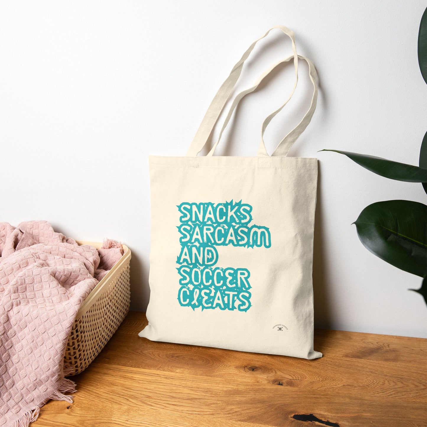 Snacks, Sarcasm, and Soccer Tote Bag | Fun Grocery Bag, Beach Bag, Eco-Friendly Tote, Gift for Sports Lovers, Casual Day Out