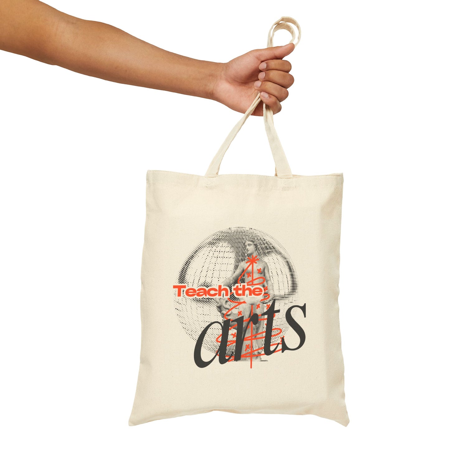 "Teach the Arts" Design Eco-Friendly Cotton Canvas Tote Bag