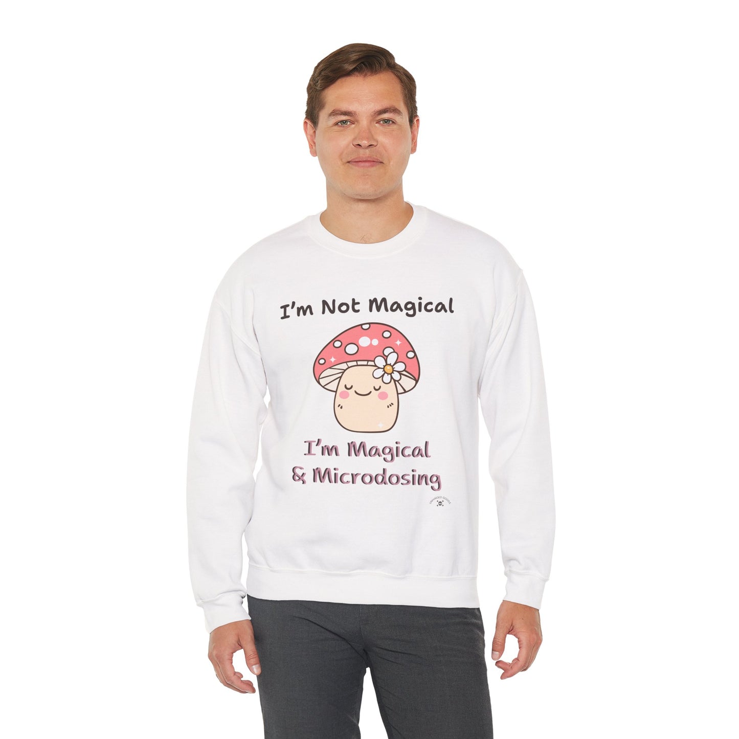 Cute Mushroom Sweatshirt for Microdosing Enthusiasts, Funny Gift, Cozy Apparel, Unisex Crewneck, Fall Fashion