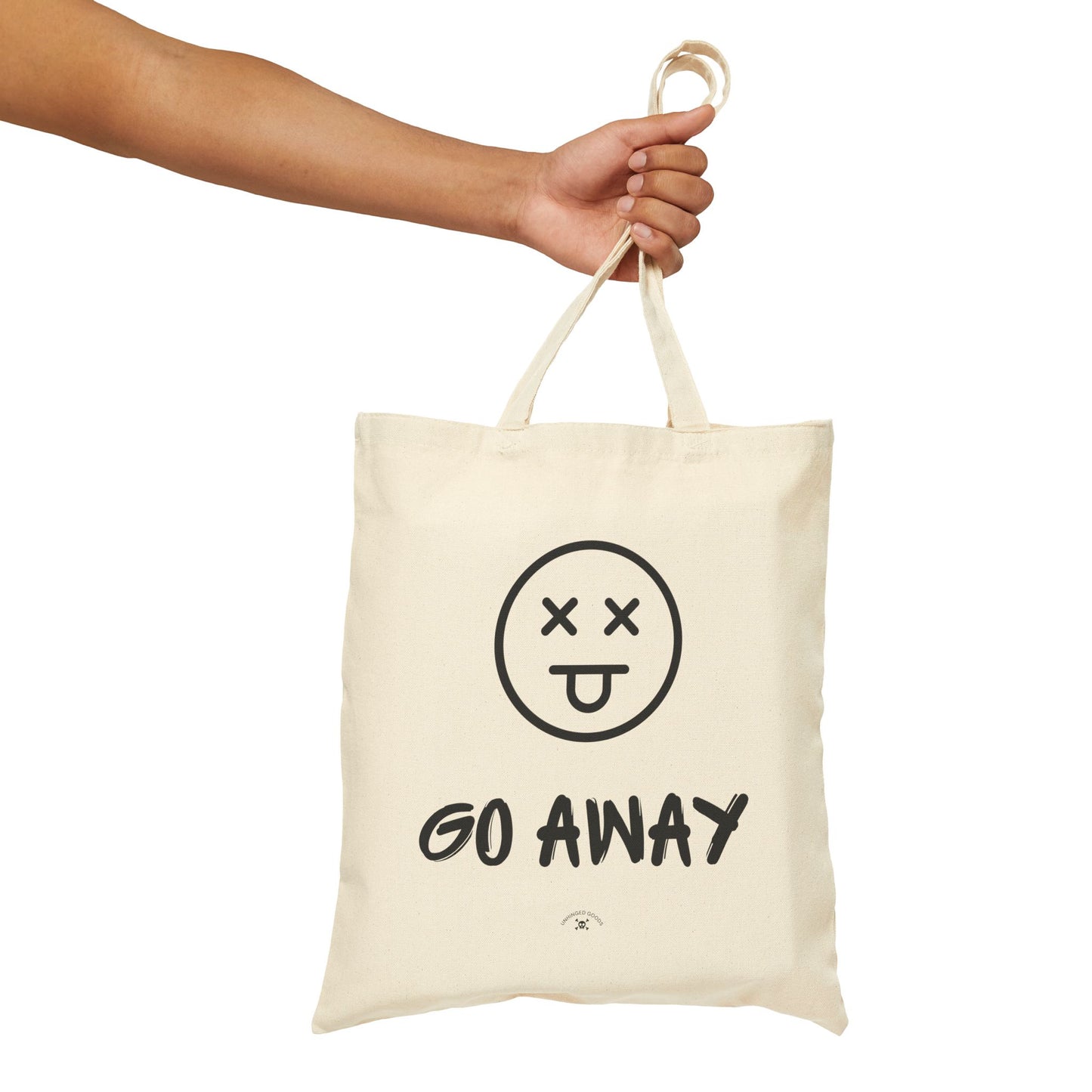 'Go Away' | Funny Cotton Canvas Tote Bag - - Casual Eco-Friendly Shopping Bag