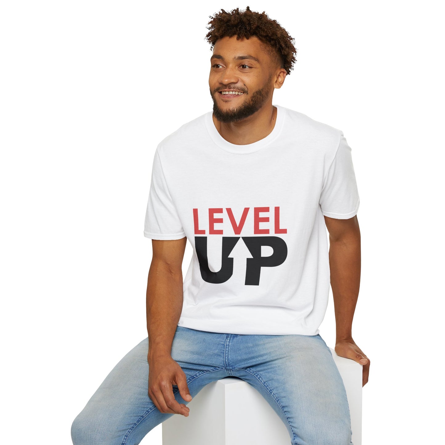 Unisex Level Up T-Shirt - Softstyle Fit for Gamers and Achievers