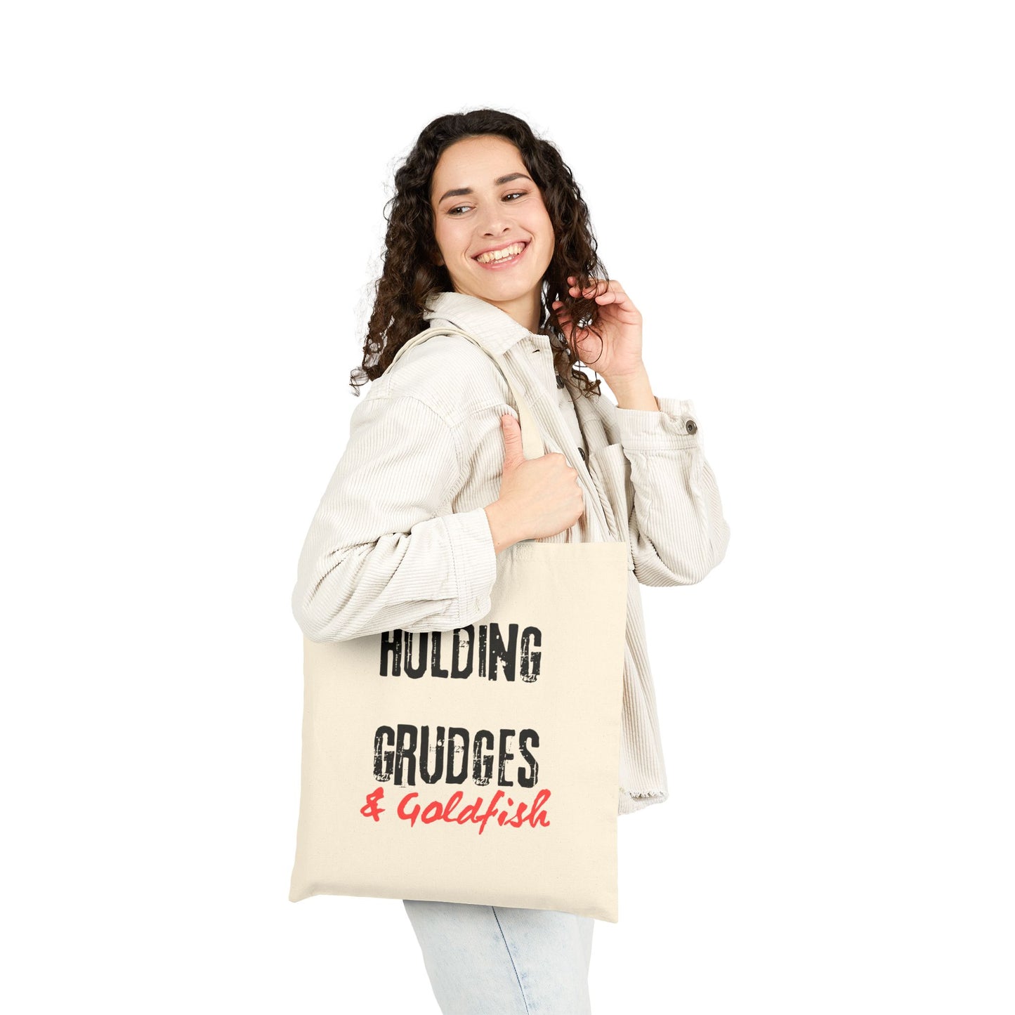 Holding Grudges & Goldfish | Funny Cotton Canvas Tote Bag