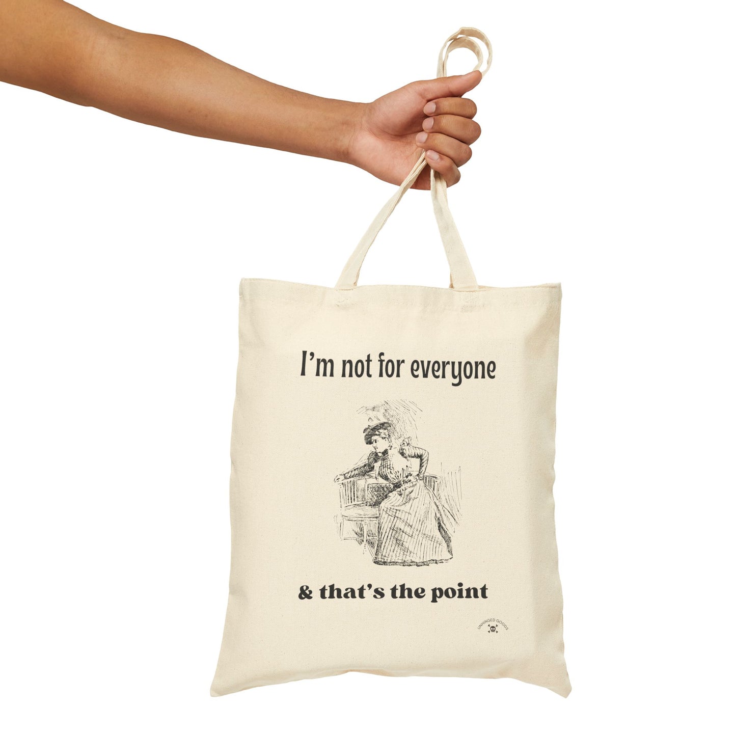 I’m Not For Everyone Cotton Canvas Tote Bag - Quirky Statement Eco-Friendly Shopper