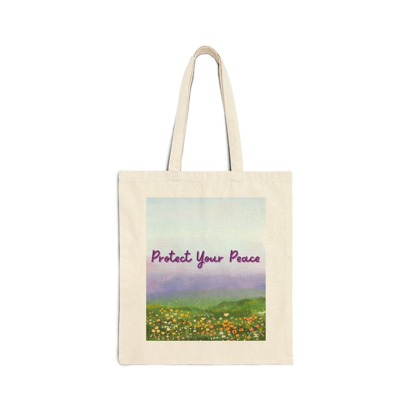 Protect Your Peace | Cotton Canvas Tote Bag - Eco-Friendly Floral Design