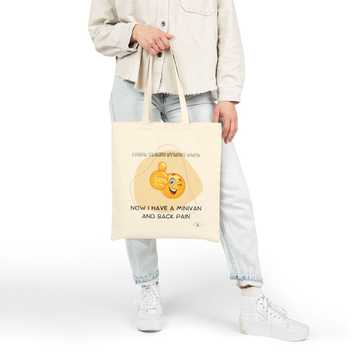 Funny Cotton Canvas Tote Bag - 'Now I Have a Minivan and Back Pain' - Ideal for Parents, Commuters, and Daily Errands
