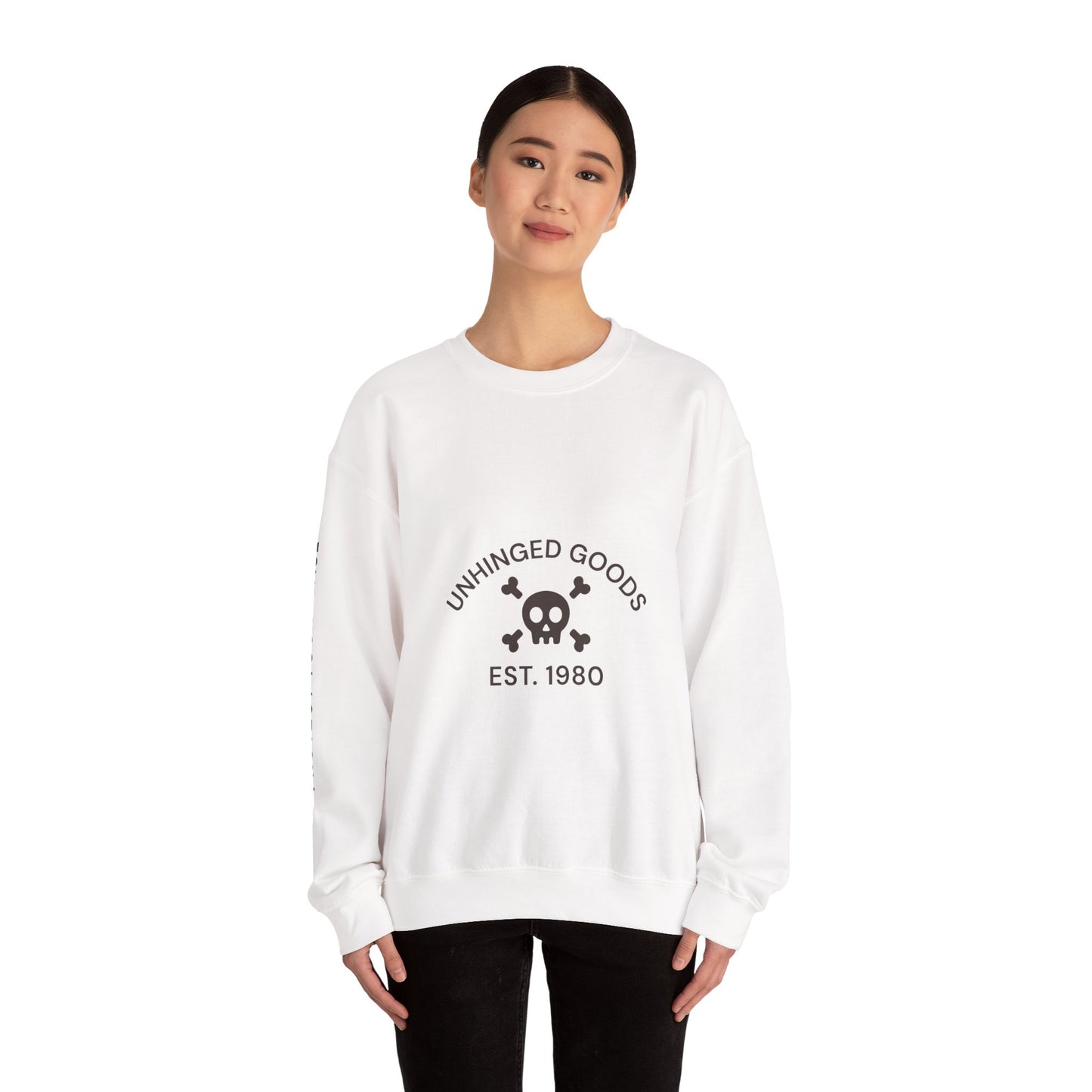 Unisex Heavy Blend™ Crewneck Sweatshirt - Unhinged Goods with Skull Design