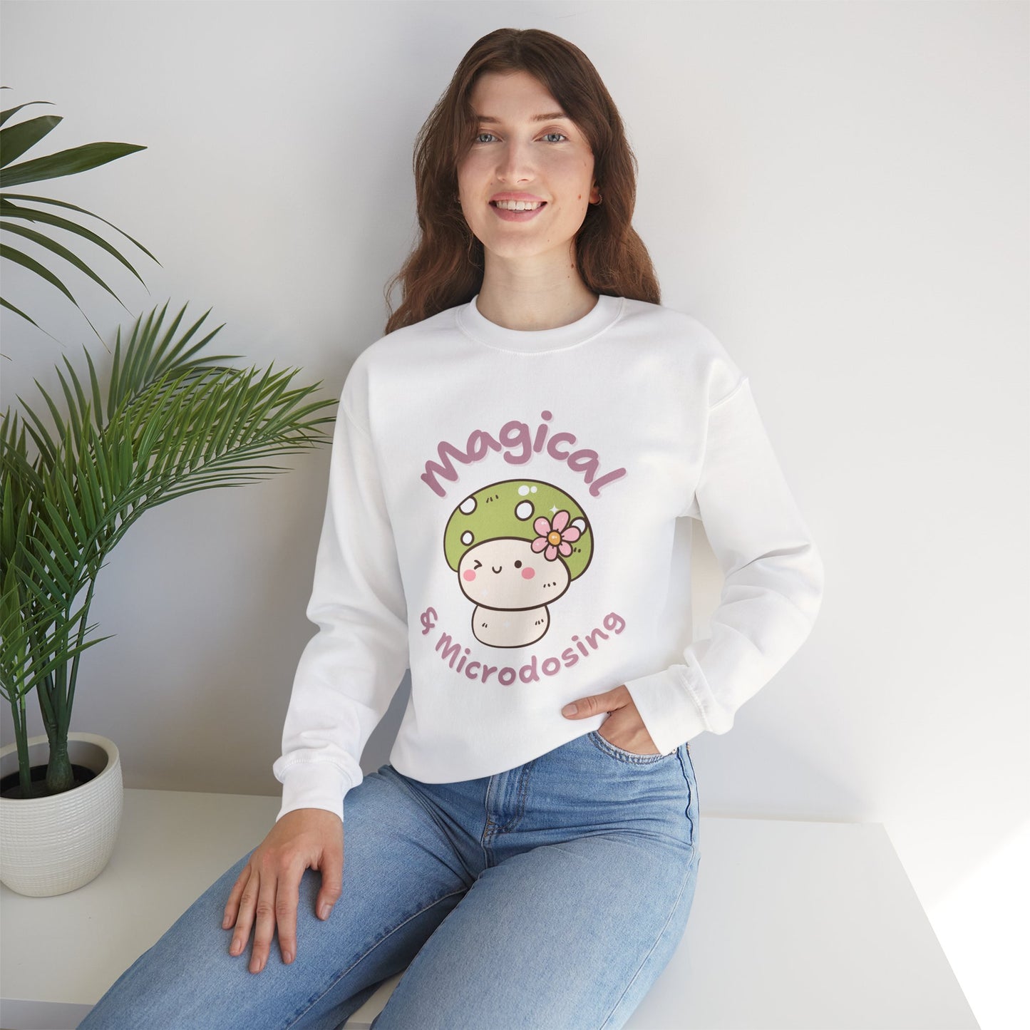 Magical Microdosing Sweatshirt - Cozy Unisex Crewneck for Plant Lovers
