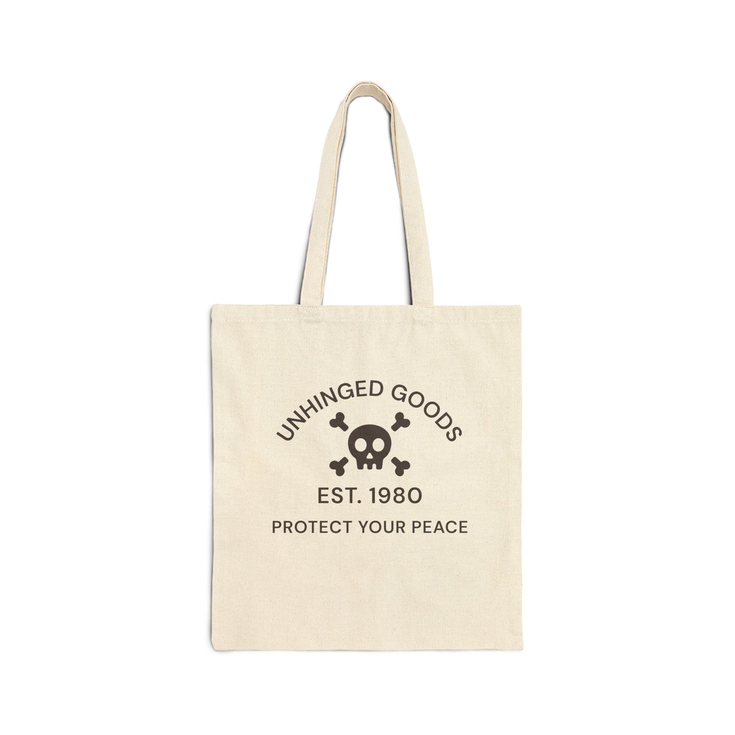 Unhinged Goods Cotton Canvas Tote Bag - Protect Your Peace - Eco-Friendly, Stylish, Perfect for Everyday Use