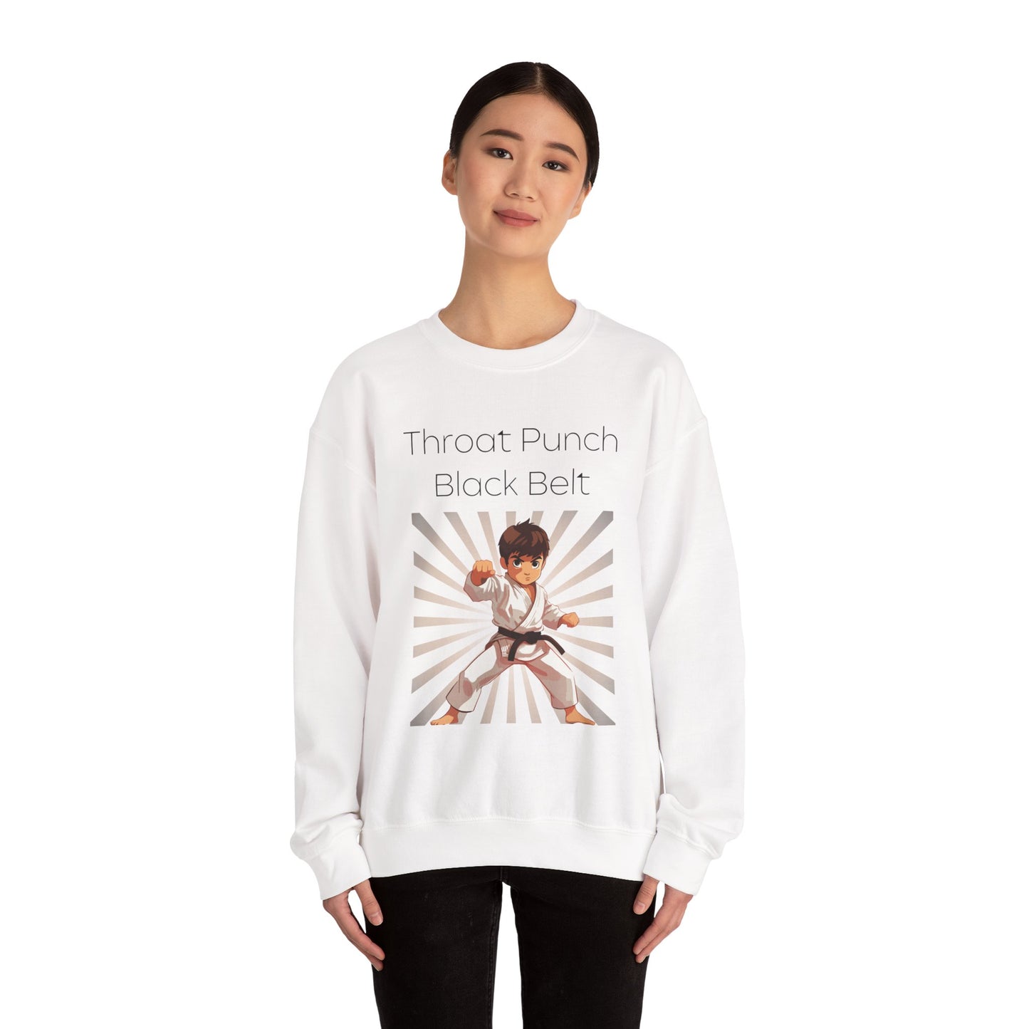 Funny Throat Punch Black Belt Sweatshirt