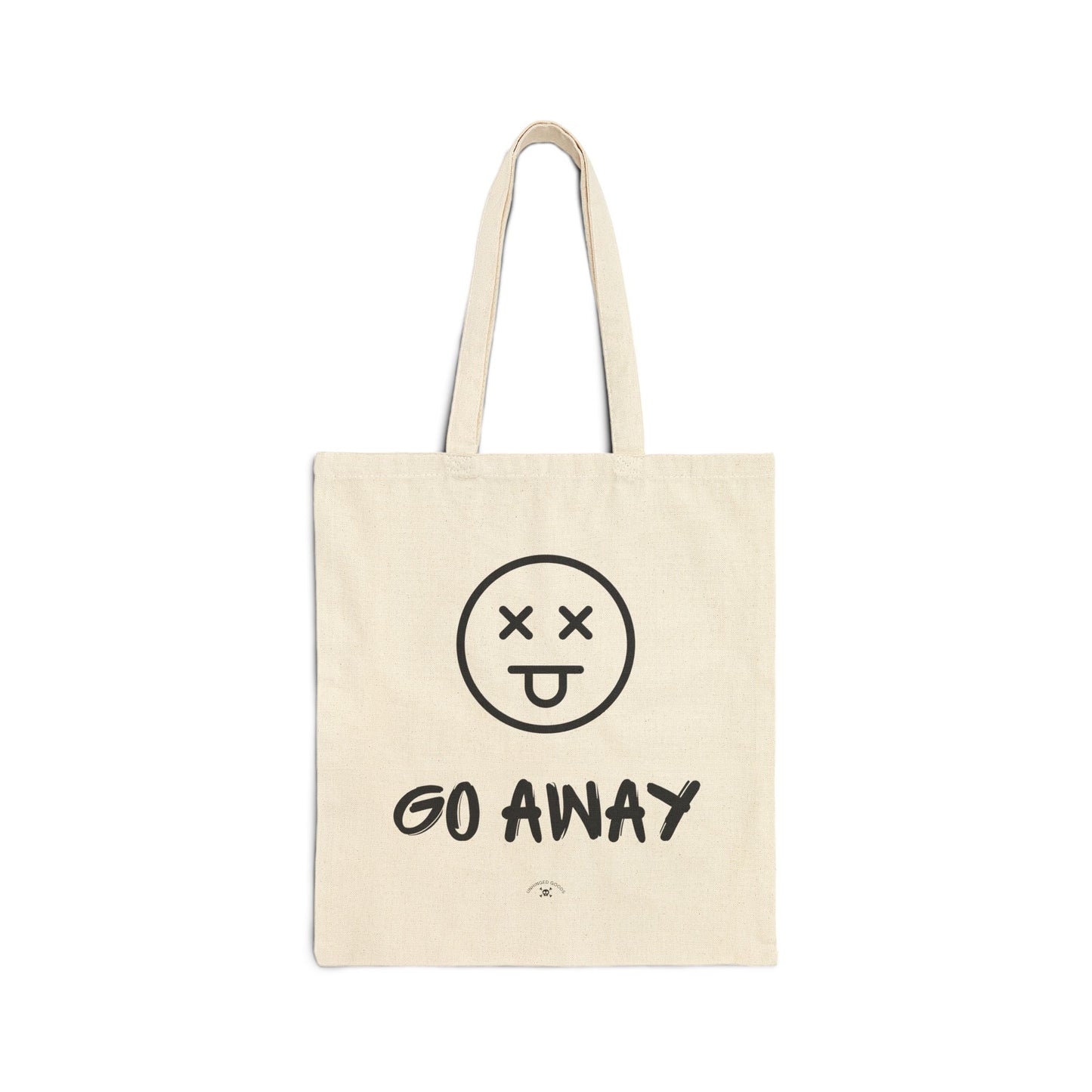 'Go Away' | Funny Cotton Canvas Tote Bag - - Casual Eco-Friendly Shopping Bag