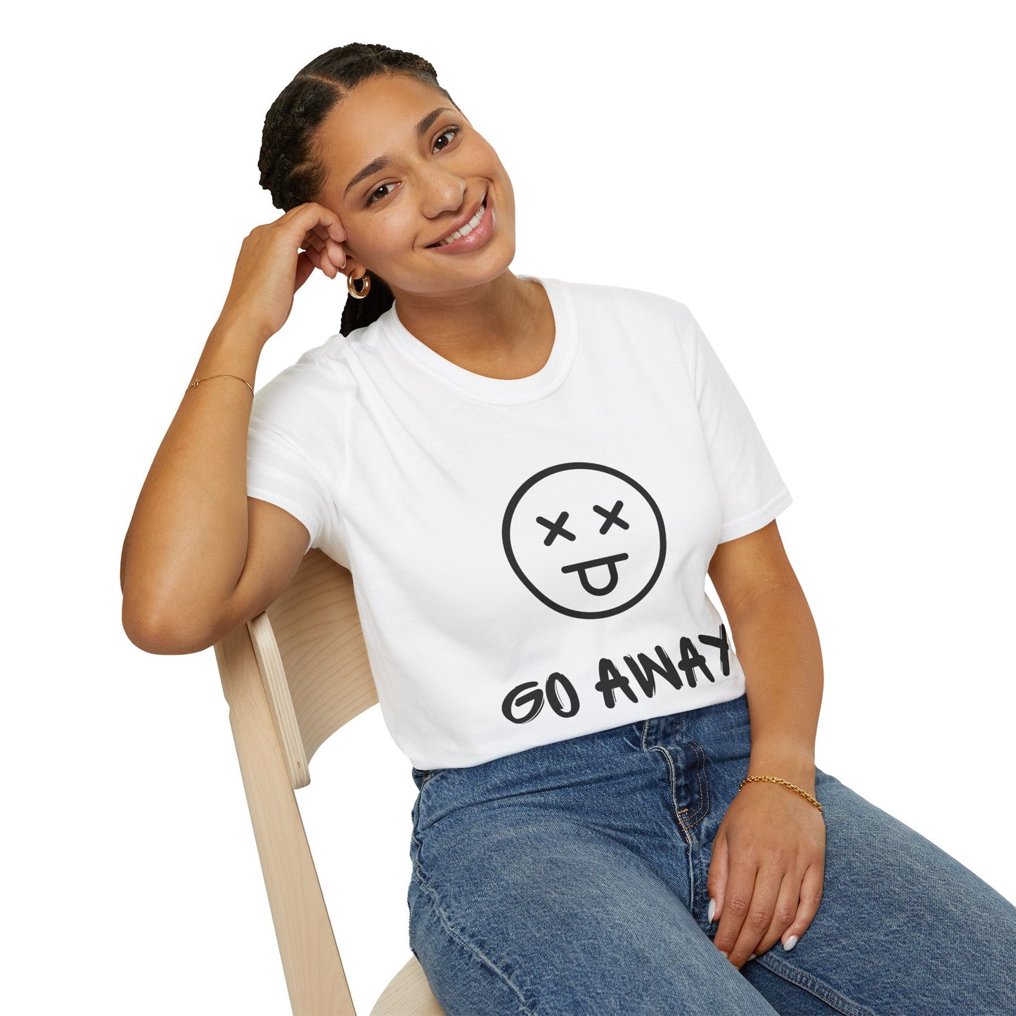 Unisex Softstyle T-Shirt - "GO AWAY" Graphic Tee for Casual Vibes