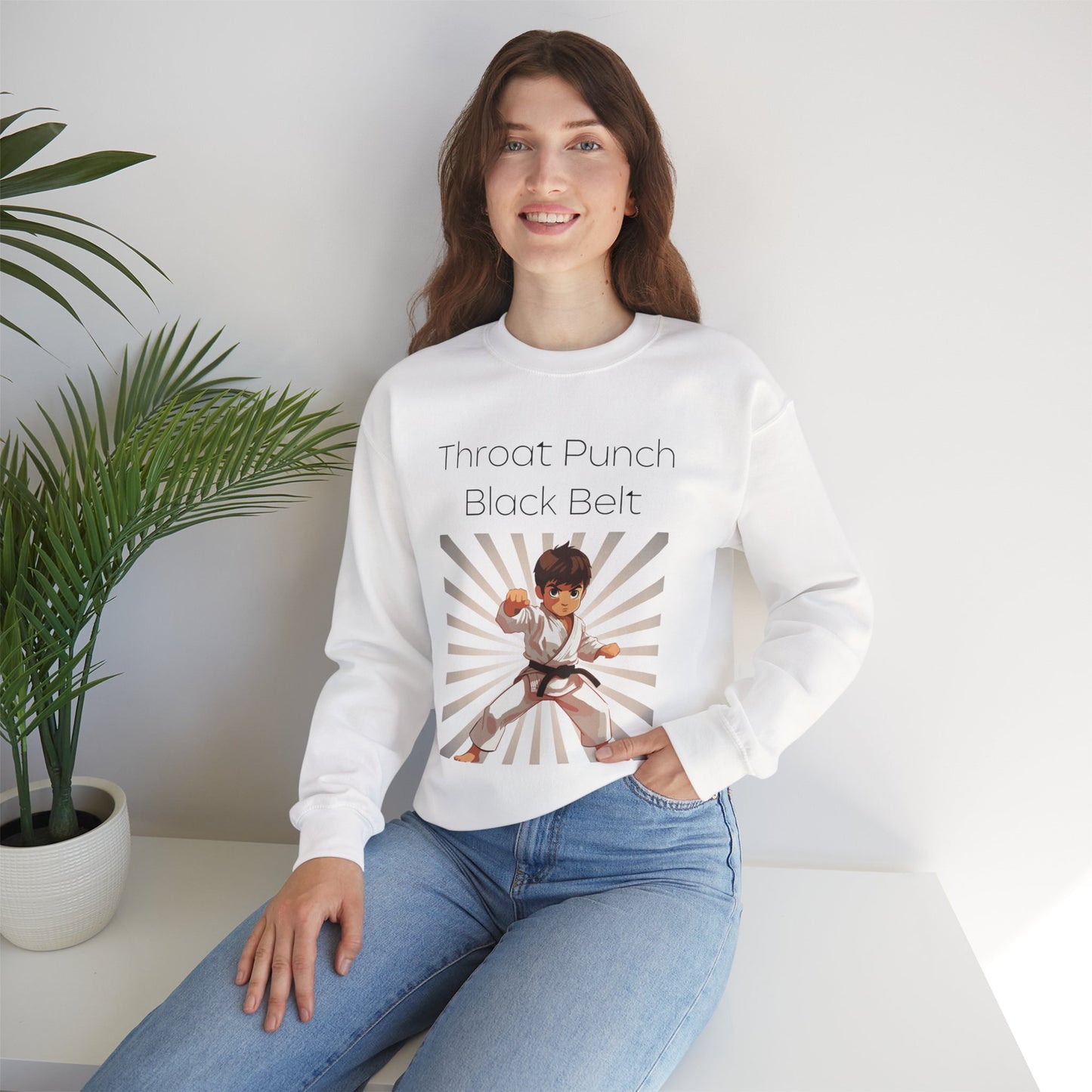 Funny Throat Punch Black Belt Sweatshirt