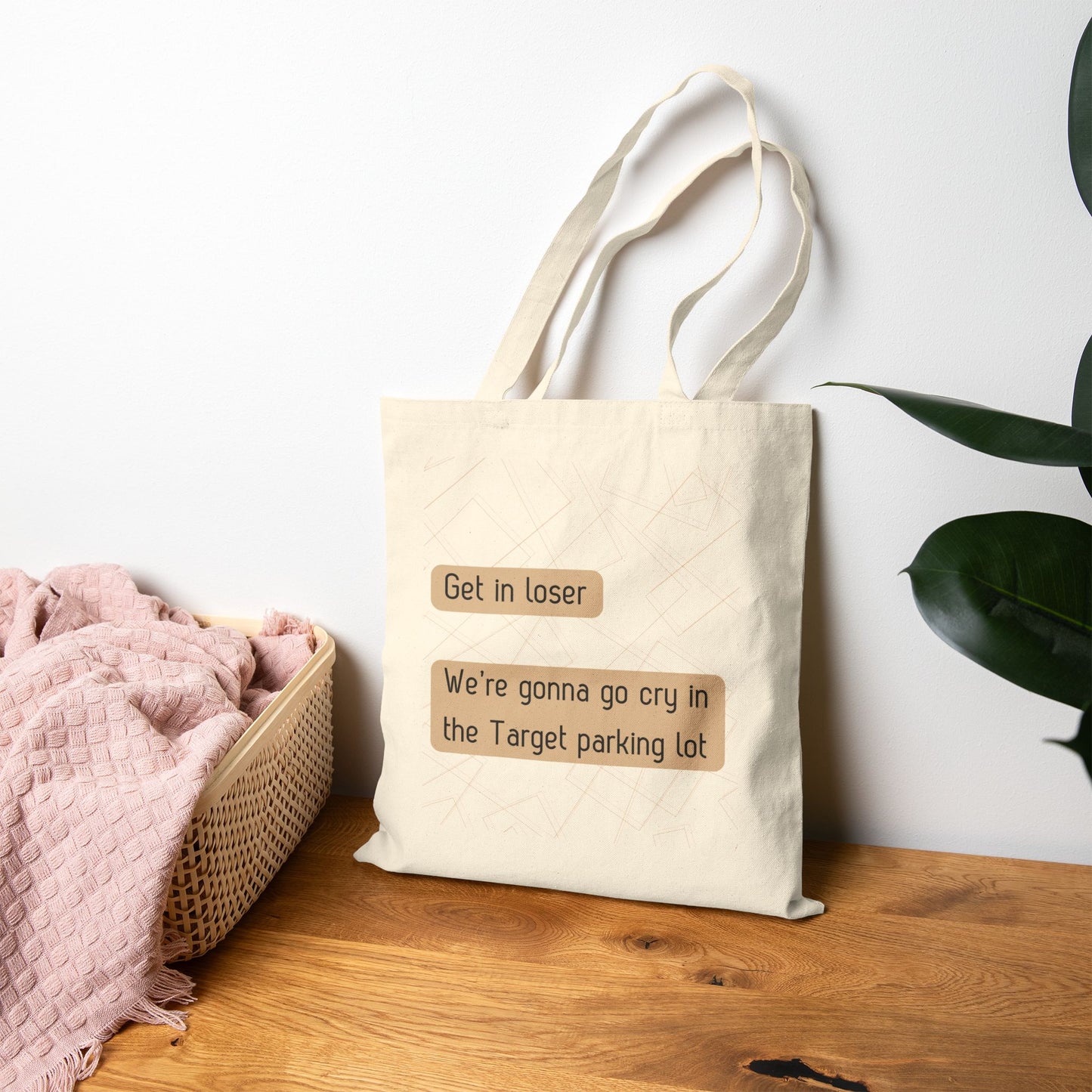 Funny Cotton Canvas Tote Bag - 'Get in loser, We’re gonna go cry in the Target parking lot'