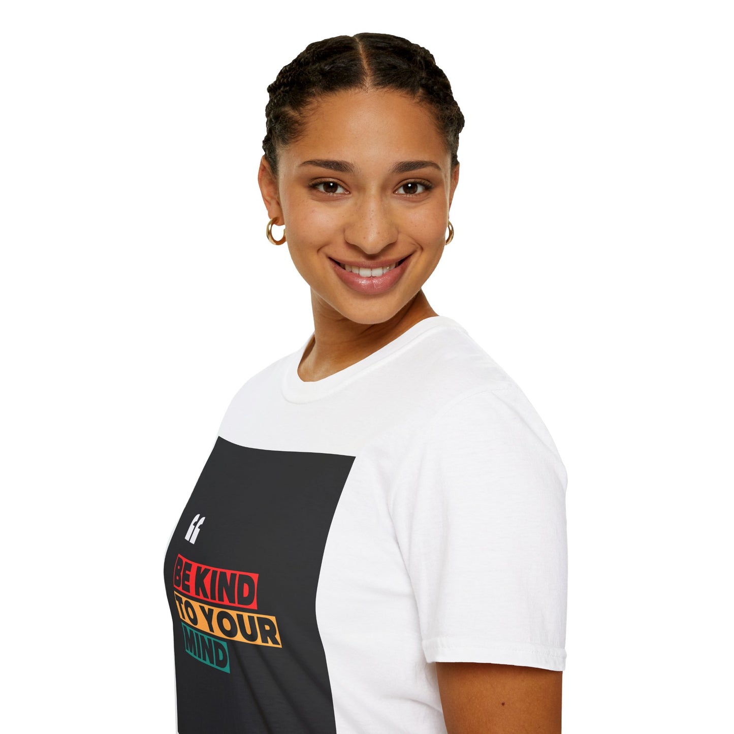 Inspirational Unisex Softstyle T-Shirt - 'Be Kind to Your Mind'
