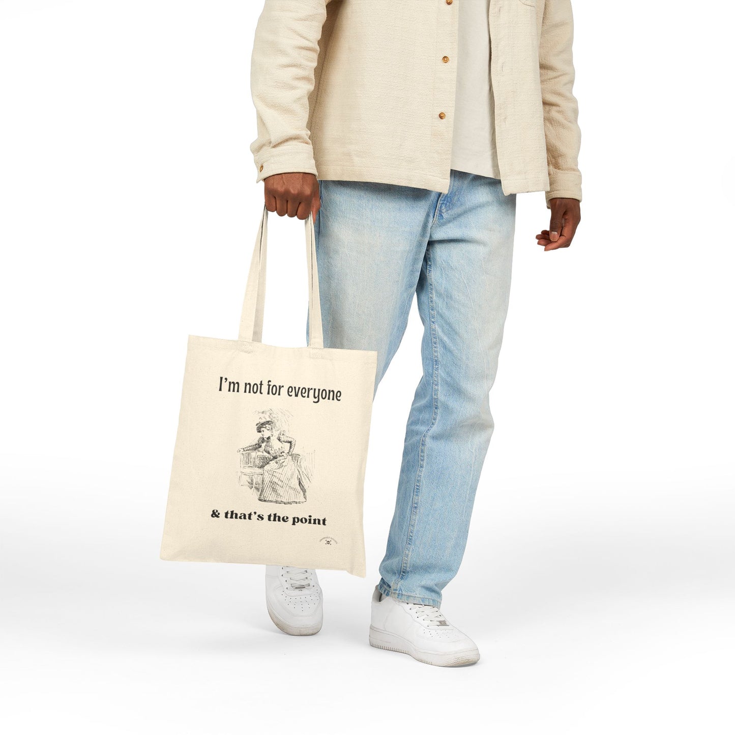 I’m Not For Everyone Cotton Canvas Tote Bag - Quirky Statement Eco-Friendly Shopper
