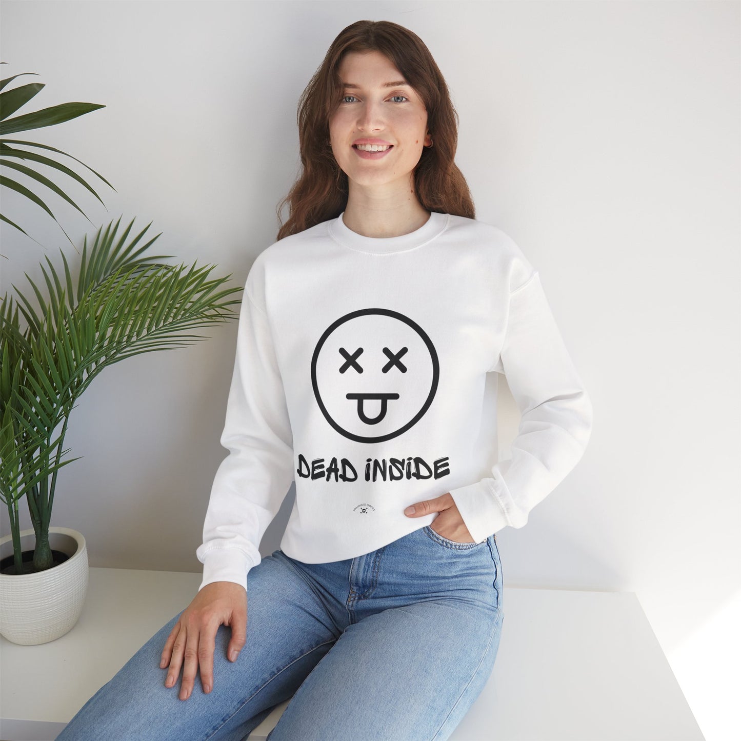 Funny 'Dead Inside' Unisex Heavy Blend™ Crewneck Sweatshirt – Casual Comfortable Wear