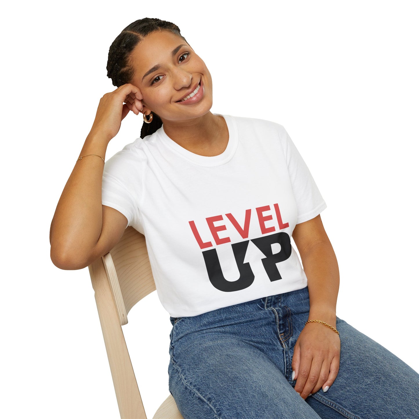 Unisex Level Up T-Shirt - Softstyle Fit for Gamers and Achievers