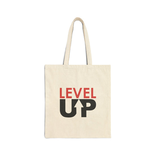 Level Up Cotton Canvas Tote Bag - Eco-Friendly Shopping Bag for Dreamers & Trendsetters