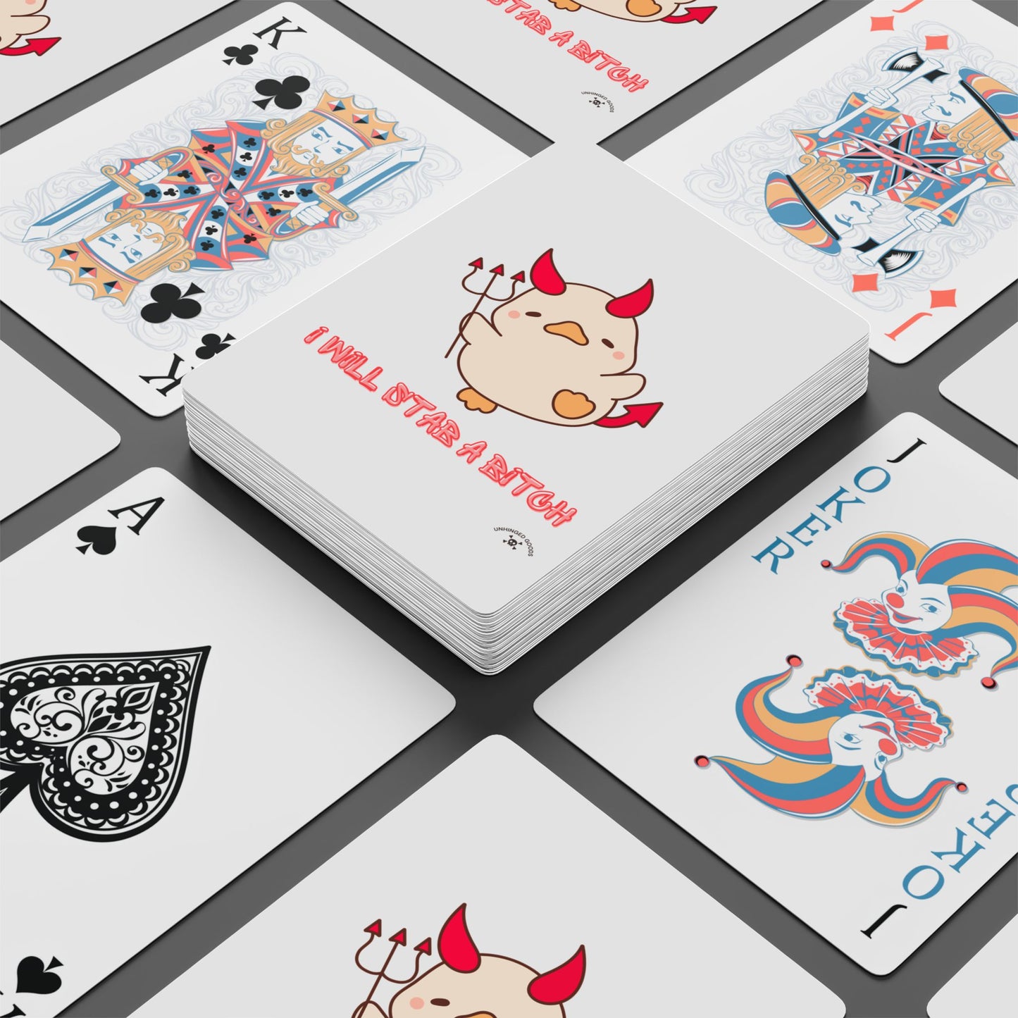 Cute Cartoon Poker Playing Cards - Unique Gift for Game Nights, Party Supplies, Collectible Card Deck, Fun and Quirky Design, Ace of Spades