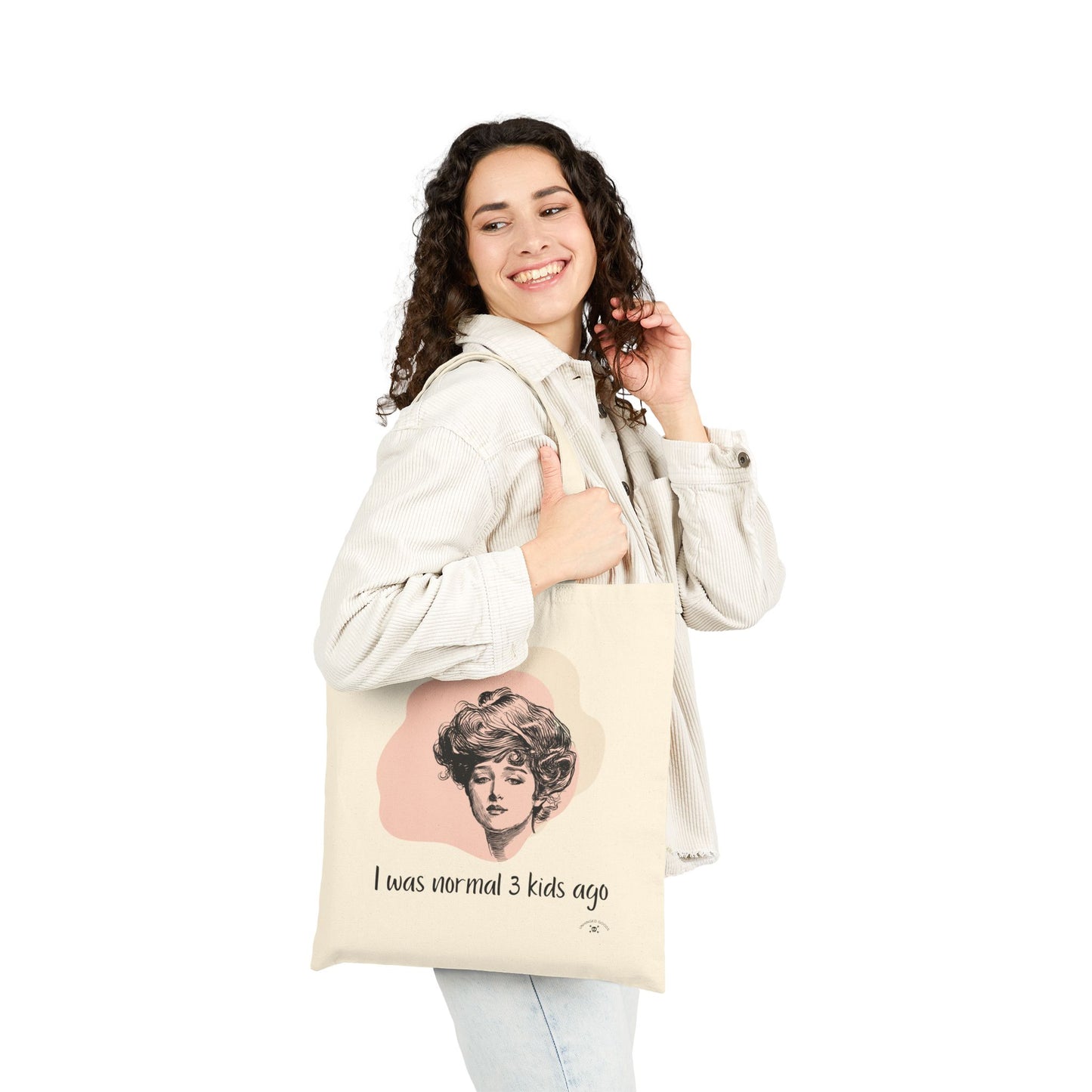 Cotton Canvas Tote Bag - "I Was Normal 3 Kids Ago" - Stylish and Functional for Moms