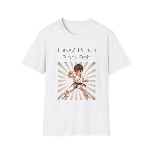 Karate Kids T-Shirt - Throat Punch Black Belt Graphic Tee for Martial Arts Enthusiasts