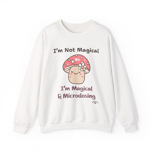 Cute Mushroom Sweatshirt for Microdosing Enthusiasts, Funny Gift, Cozy Apparel, Unisex Crewneck, Fall Fashion