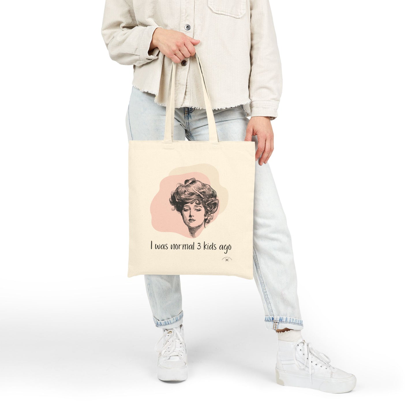 Cotton Canvas Tote Bag - "I Was Normal 3 Kids Ago" - Stylish and Functional for Moms