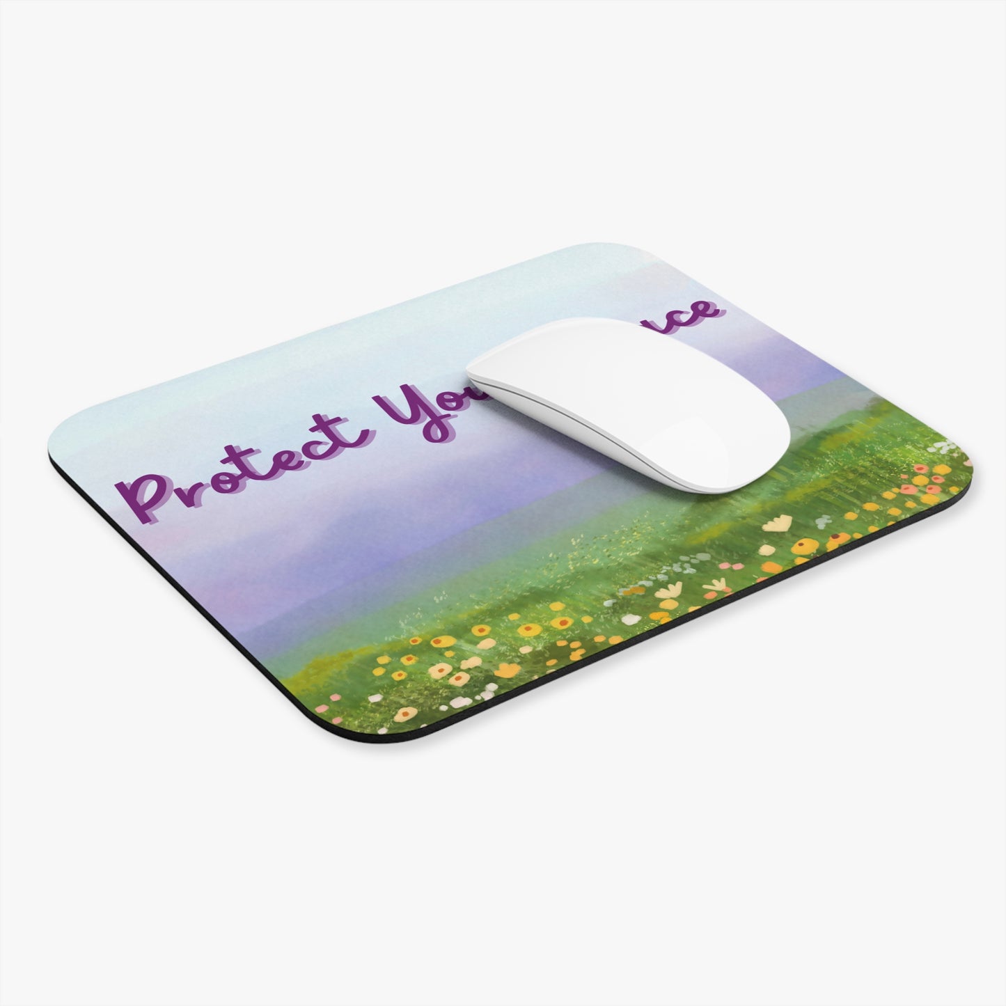Serene Mouse Pad - "Protect Your Peace" Floral Design