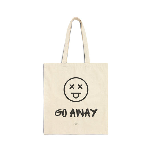 'Go Away' | Funny Cotton Canvas Tote Bag - - Casual Eco-Friendly Shopping Bag