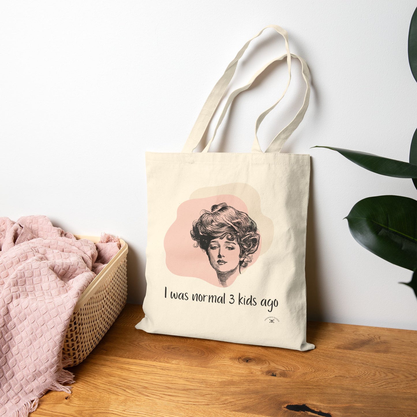 Cotton Canvas Tote Bag - "I Was Normal 3 Kids Ago" - Stylish and Functional for Moms